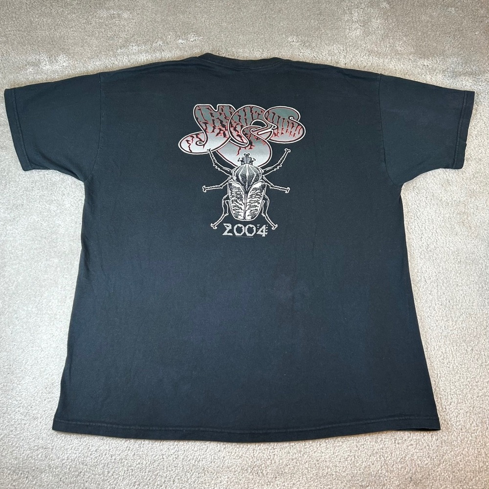 Vintage Y2K Yes Band T-Shirt‎ Men's 2XL Black 2004 Tour Platinum Member Beetle